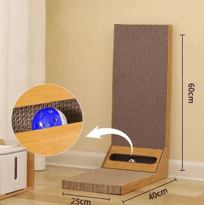 Inspire Curations NaturePaw Wooden Cat Scratching Post Detachable Cat Scratcher & Claw Grinding Toy style 1 60x40x25cm
