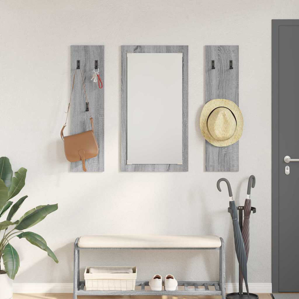Latitude Run Wall-Mounted Coat Rack Wall-Mounted 96 X 1.5 X 90 Cm Grey Sonoma 90cm H X 96cm W X 1.5cm D