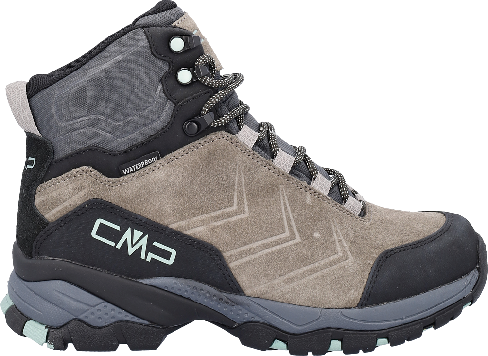 Outdoorschuh CMP "MELNICK MID WMN TREKKING SHOES WP", Damen, Gr. 42, beige (deserto, jade), Leder, Synthetik, Schuhe Outdoorschuh, wasserdicht deserto, jade 42