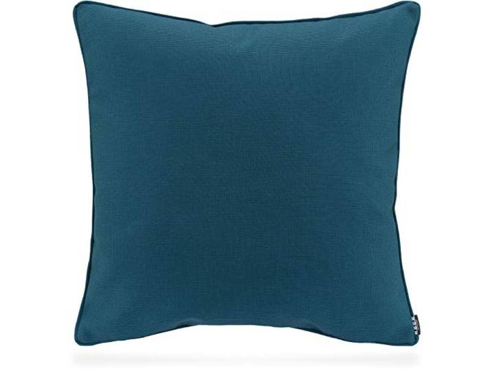 H.O.C.K. Sparkle Outdoor Kissen inkl. Füllung mit Keder wasserabweisend/lichtecht (6-7) für den Garten (50x50cm, Petrol)
