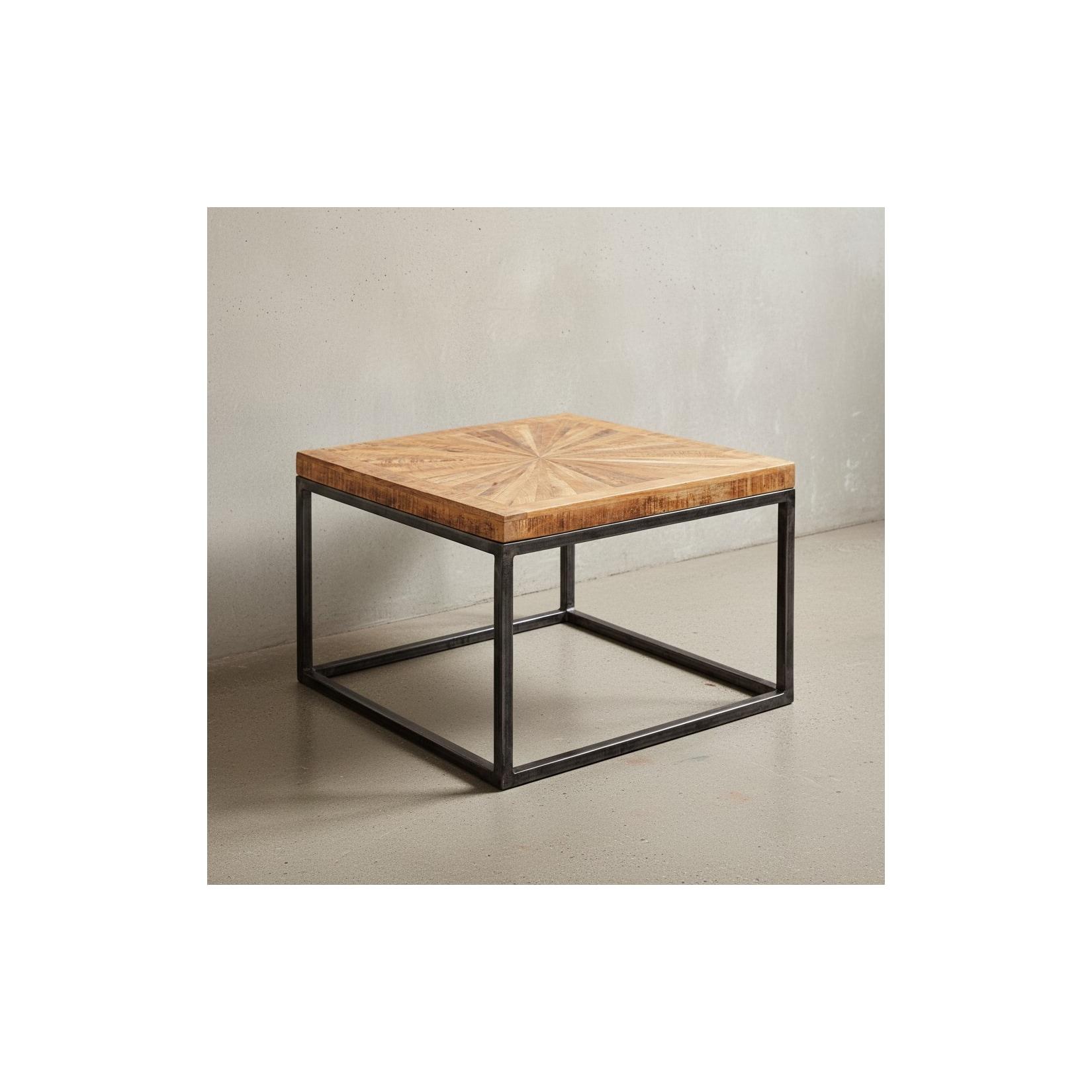 KADIMA DESIGN Couchtisch aus Mangoholz, modernes Design, große Ablagefläche, stabile Beine.