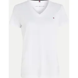 T-Shirt mit V-Ausschnitt Weiß M