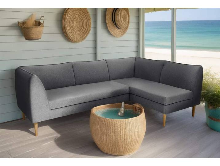 Ecksofa DOMO COLLECTION Filho, individuell erweiterbar, Breite 241cm, outdoor geeignet , grau (anthrazit), B:241cm H:81cm T:159cm, 88% Olefin, 12% Polyethylene, Sofas, Ecksofa, L-Form für Terrasse, Garten und Balkon, speziell für Outdoor