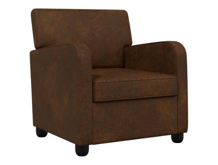 KDVXBCQJH Sessel Braun Kunstwildleder Polstersessel fuer Wohnzimmer Ergonomischer Einzelsofa Stuhl mit pflegeleichtem Bezug in Wildlederoptik, ideal fuer Schlafzimmer und Leseecke.