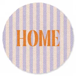 FUSSMATTE Lila – Orange – Streifen – Startseite 120x120 cm