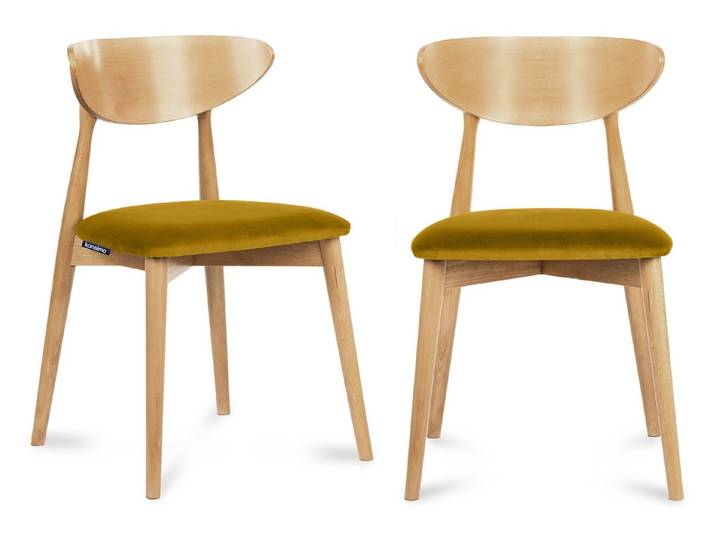 KONSIMO® Polsterstuhl RABI Holzstühle, Esszimmerstühle, hergestellt in der EU (Set, 2 St), Gestell aus Massivholz, fertigmontiert, Japandi