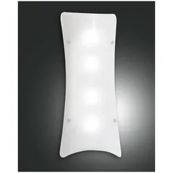 Fabas Luce Milton Deckenleuchte E27 4X40W Metall und Glas Weiss