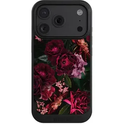 Nivocase Hülle für Apple iPhone 18 Pro Handyhülle NIVOcore Case Schwarz Blumen Blüte Rose (Apple iPhone 18 Pro), Smartphone Hülle, Schwarz