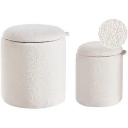 POUF 2er-Set Cremeweiß Berea