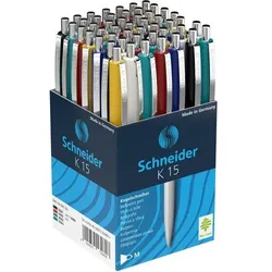 Schneider K15 Kugelschreiber Blau Mittel 0,5 mm Nachfüllbar 50 Stück
