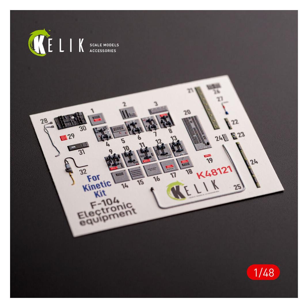 Kelik F-104 series Electrical Equipment - interior 3D decals for Kinetic kit (K48121)