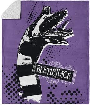 Warner Bros. Beetlejuice I Hate Sandworms Silk Touch Sherpa Throw Blanket 50X60 Inches by THE NORTHWEST GROUP in Purple (Size OS)