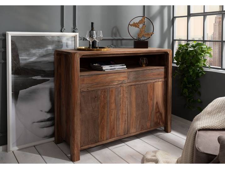 Sideboard Sheesham 120x45x100 grau geölt BUENO #2005