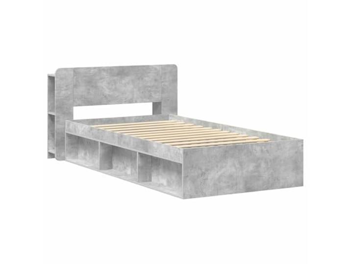 KTHLBRH Bettgestell mit Stauraum, grau, Zementgrau, 75 x 190 cm Technisches Holz, integrierte Schubladen, Lattenroststruktur, einfache Montage