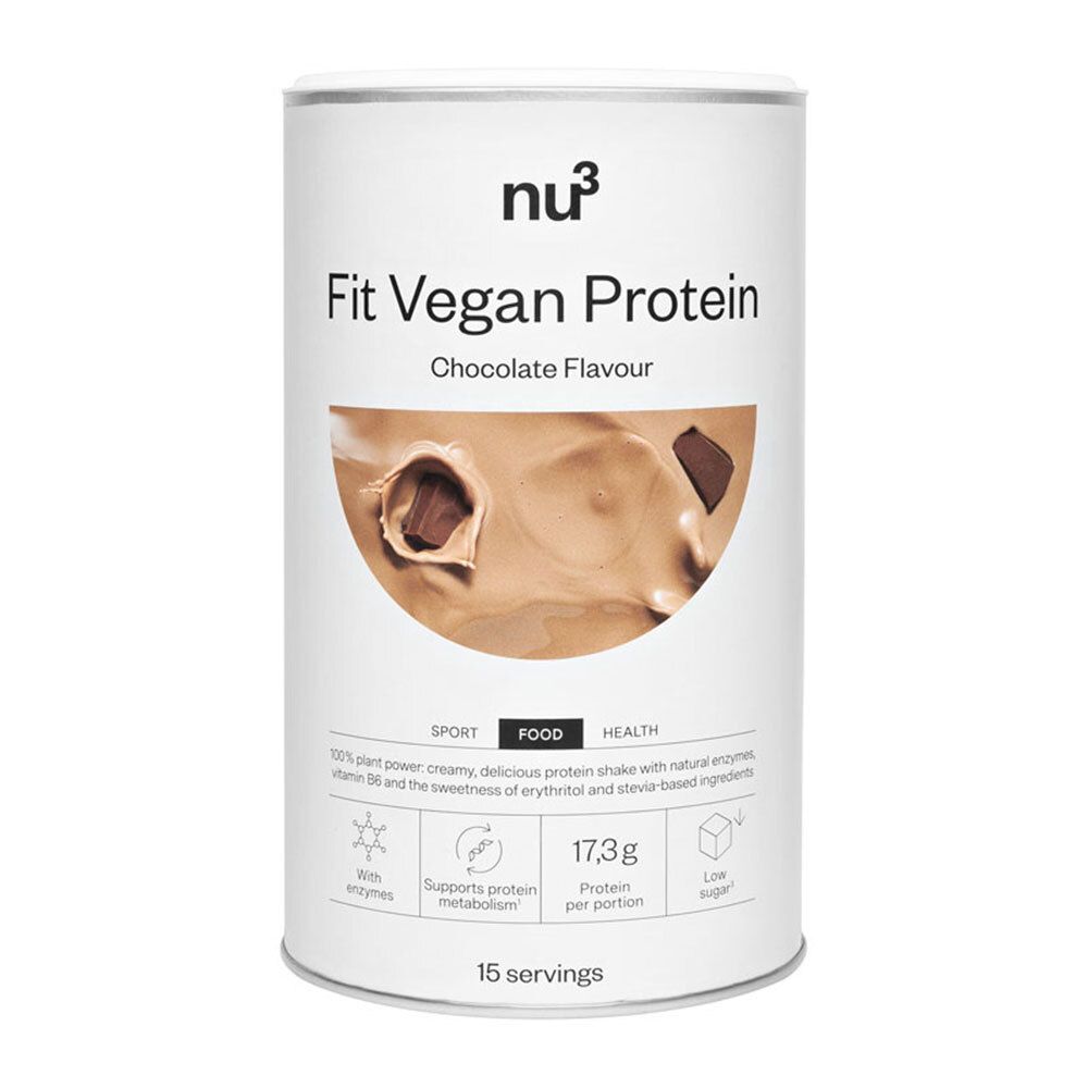 nu3 Fit Vegan Protein Chocolate 450 g Pulver