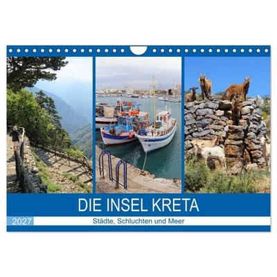 Die Insel Kreta - Städte, Schluchten und Meer (Wandkalender 2027 DIN A4 quer), CALVENDO Monatskalender