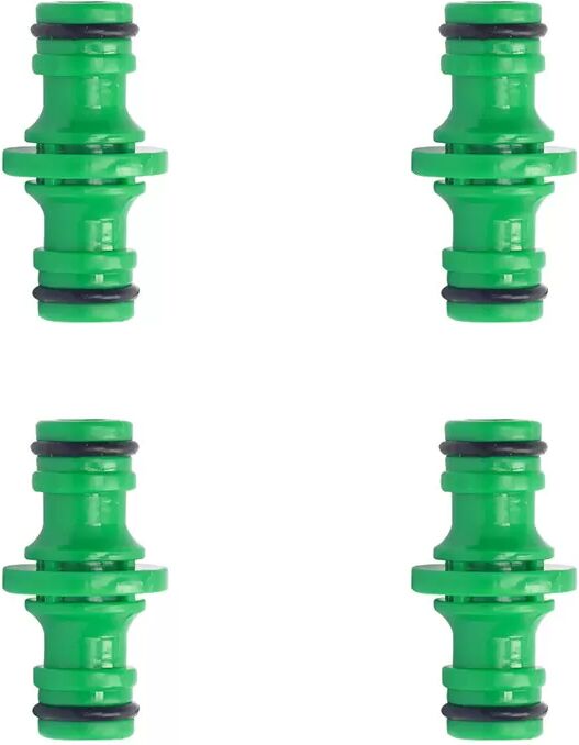 INF Connecteur de Tuyau 4 Pièces - Joint de Mamelon en Plastique à Double Passage