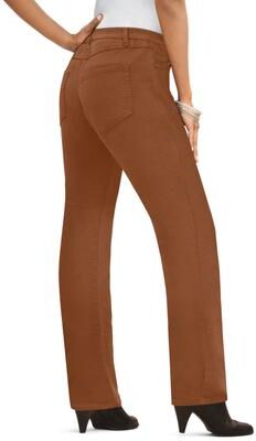 Plus Size Women's Plus Size 24/7 Straight Leg Jean by Denim 24/7 by Roamans in Cognac (Size 24 WP)