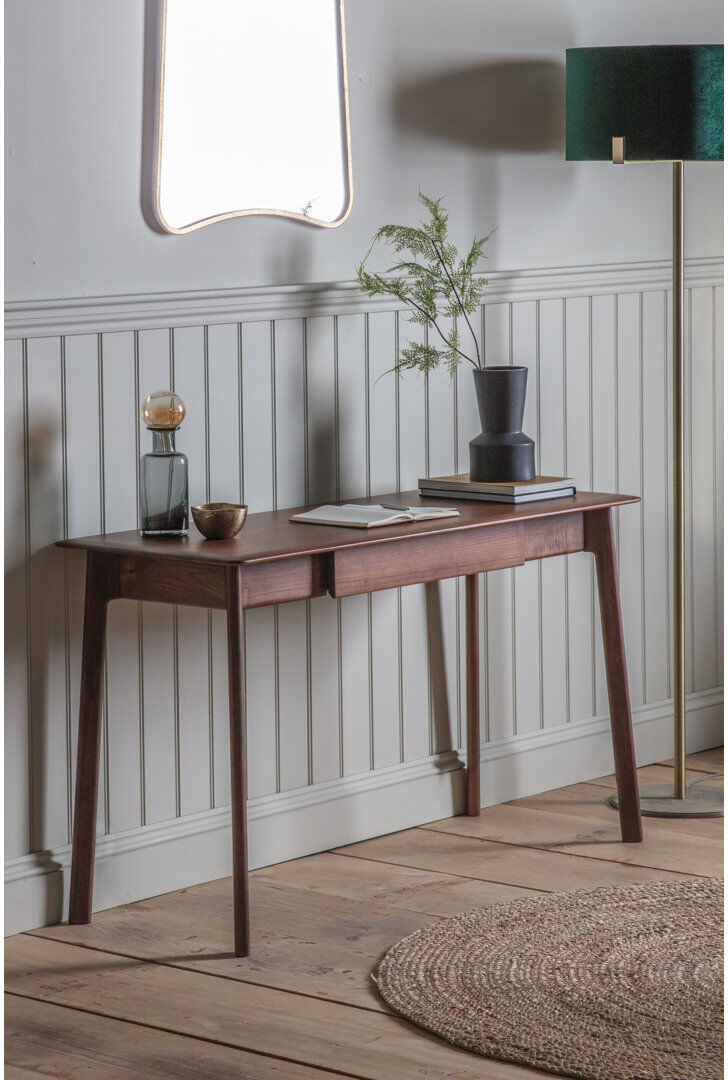 Corrigan Studio Cade Solid Wood Solid Wood Writing Desk Walnut 77cm H X 130cm W X 50cm D