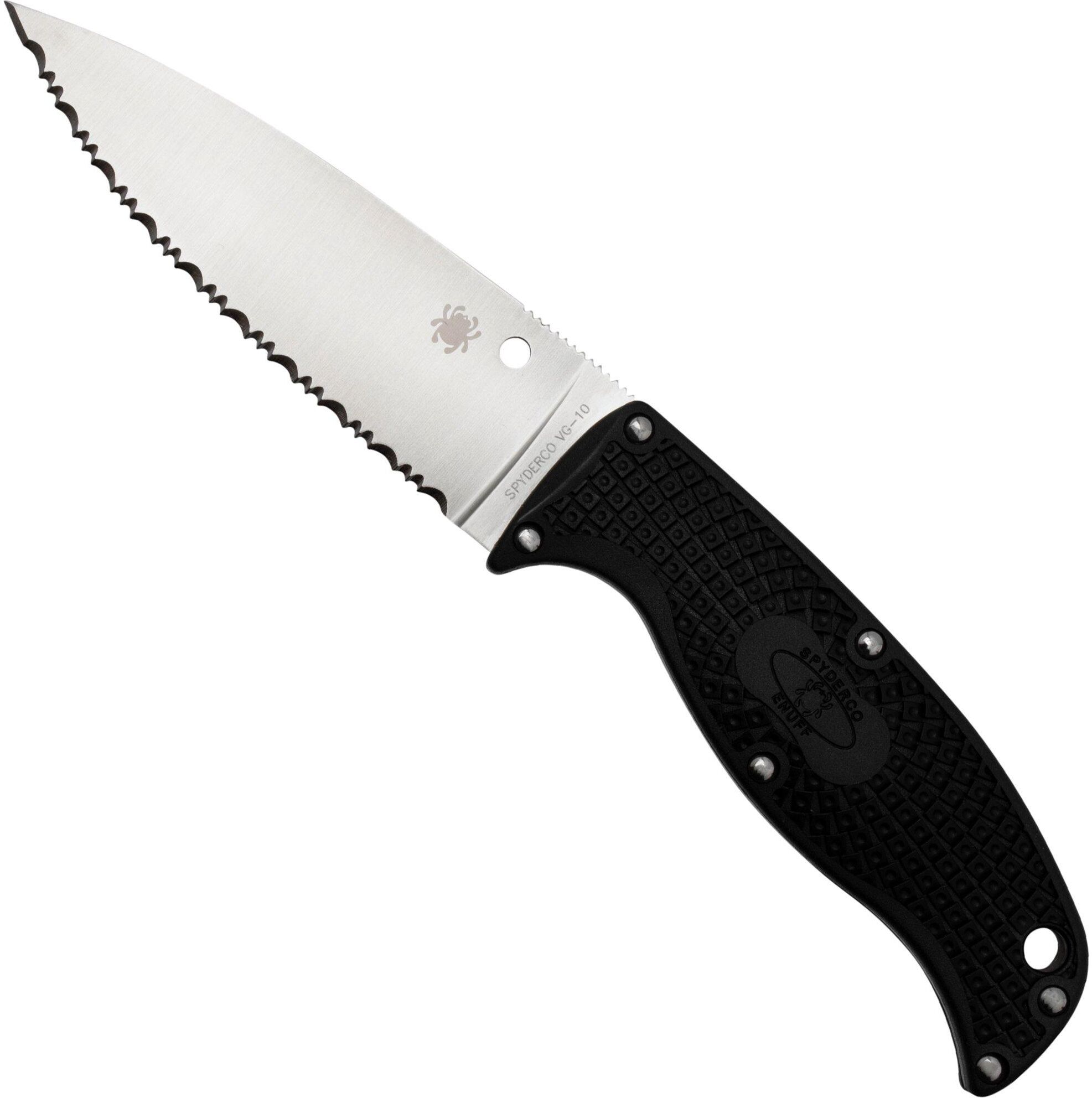 Spyderco FB31SBK2, Enuff 2, Leaf Shape, Serrated SpyderEdge, coltello fisso