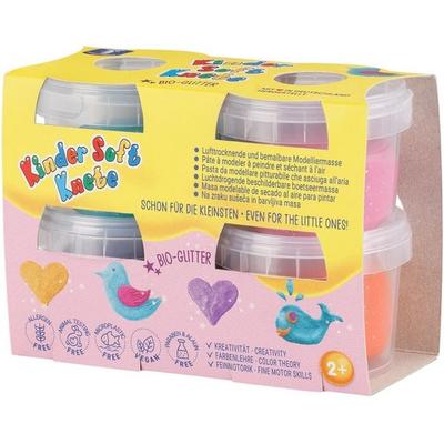 Kinder Soft Knete Sparkle mit Bioglitter - 4 Farben a 80 g
