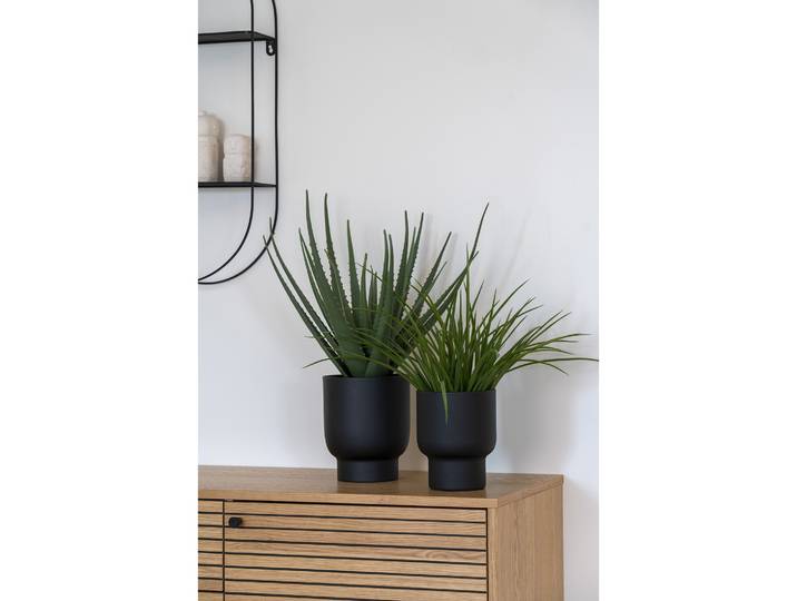 home24 Set bloempotten Fulda 2-delig zwart