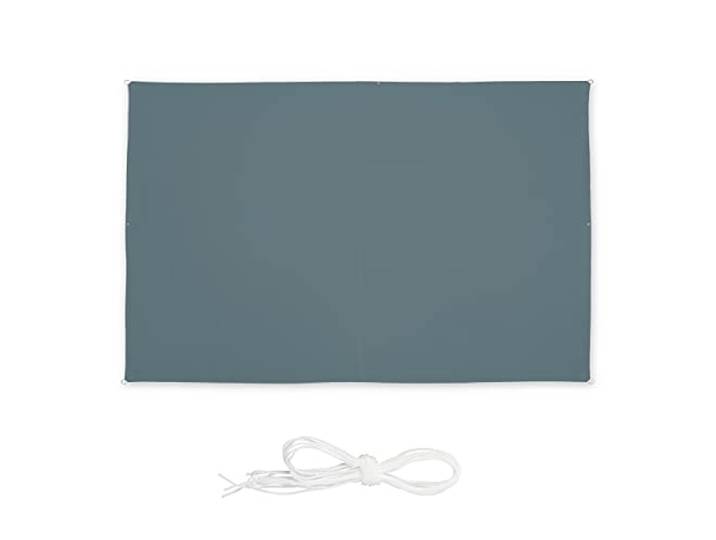 Relaxdays Voile d’ombrage rectangulaire\, imperméable\, Anti-UV\, tendeurs\, terrasse\, Balcon\, 2x3 m\, Gris