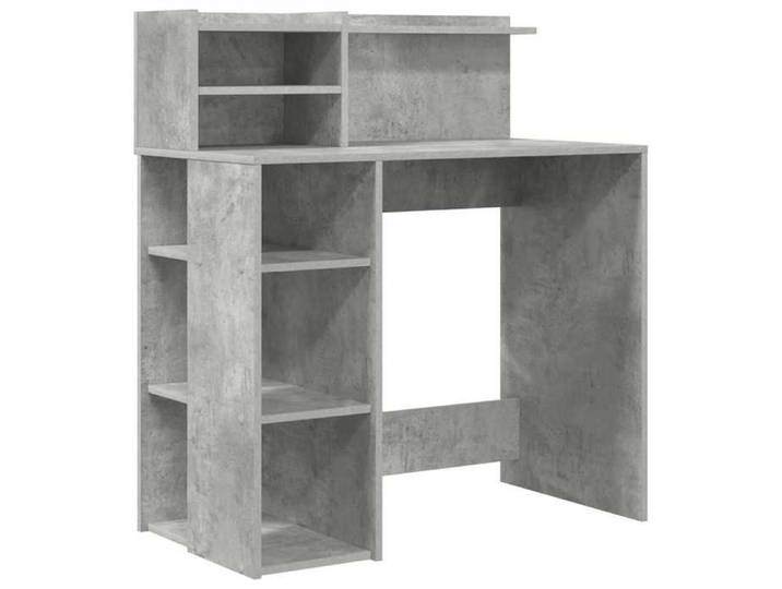 “Winter Sale TOP Bureau moderne compact Gris - Bureau avec rangement Gris béton 90x48x101 5cm PRO29647
