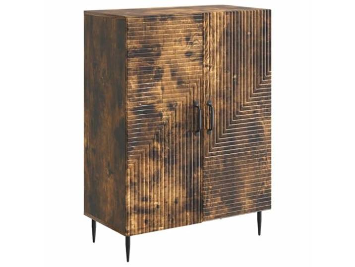 Sideboard aus Holzwerkstoff in Geräucherter Eiche 66 x 34,5 x 89,5 cm Vintage-Design, stabile Metallbeine, viel Stauraum, pflegeleichte Oberfläche, vielseitig einsetzbar