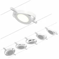 PAULMANN CorDuo LED Seilsystem RoundMac Basisset 5x280lm 5x4,5W 3000K 230/12V Weiß Chrom