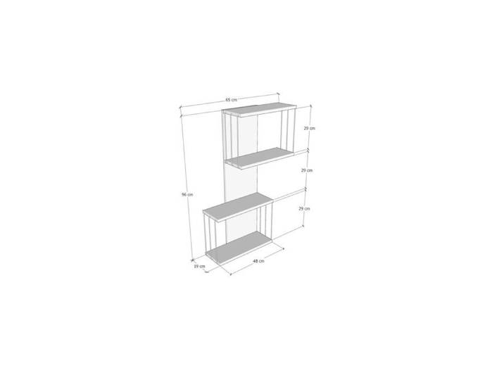 Étagère murale en bois  Destan  - 65 x 19 x 96 cm - Blanc