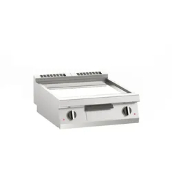 KBS Gastrotechnik Elektro-Grillplatte glatt verchromt 10,8kW 2 Heizzonen, Auftischtgerät