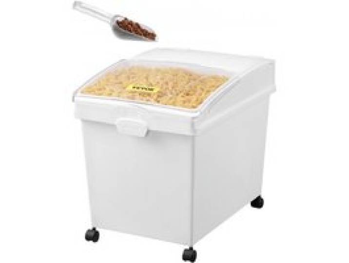 VEVOR Mehl und Reis Behälter Kapazität 25 kg, 3 Stück Aufbewahrungsbox Küche 35,5 x 50 x 45 cm, dreifach Vorratsdosen weiß Speicherung für Getreide und anderen Trockenwaren