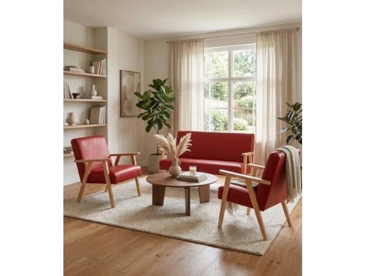 Family Meble Sitzgruppe Soler Boston – Zweisitzer-Sofa und 2 Sessel im Retro-Stil – Variante Boston 6
