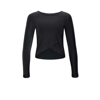 Langarmshirt WINSHAPE "Cropped Functional Light and Soft", Damen, Gr. XL, schwarz, 85% Polyester, 15% Elasthan, Rundhals, Shirts Langarmshirt, Overlap-Applikation