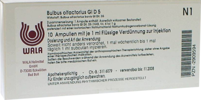 WALA Heilmittel GmbH BULBUS OLFACTORIUS GL D 5 Ampullen 10X1 ml 02909594