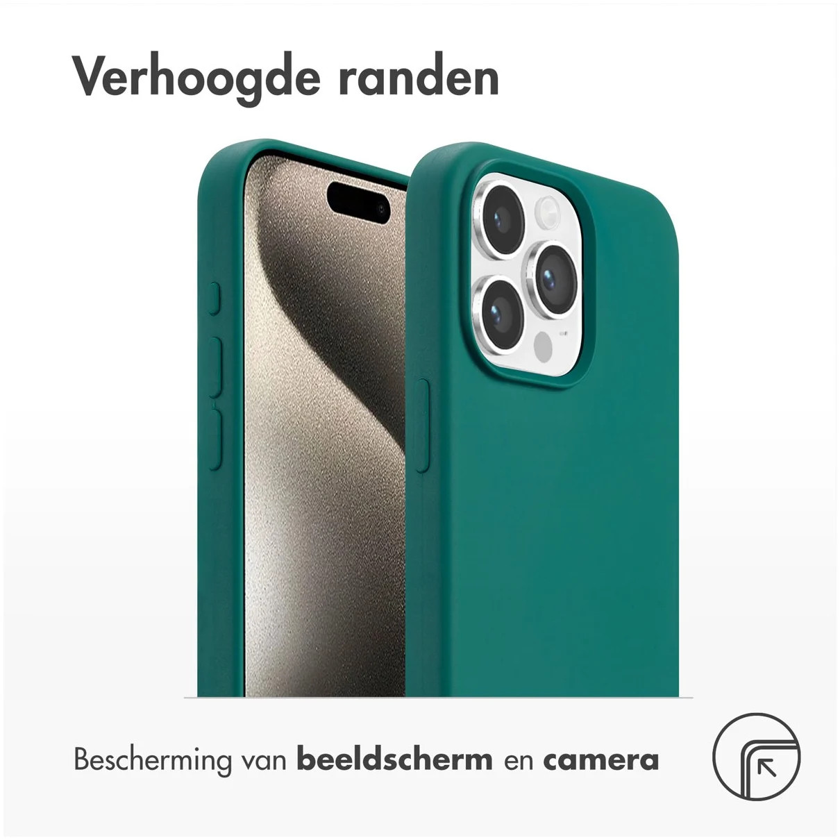 Accezz Liquid Silicone Backcover met MagSafe voor Apple iPhone 15 Pro Max - Groen