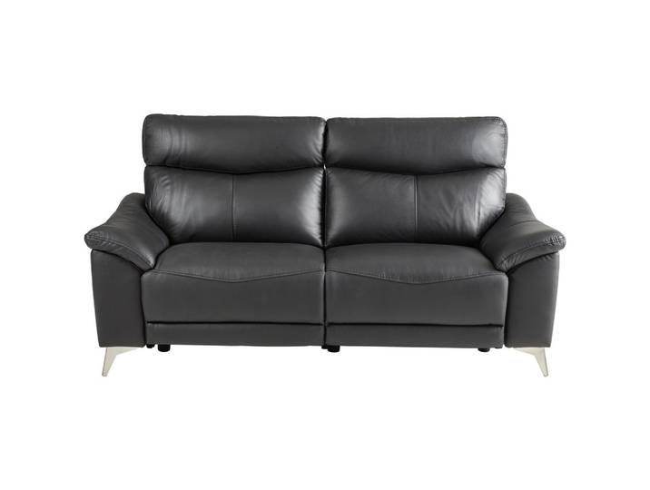 Xora 2,5-Sitzer, Schwarz, Metall, Kombination Echtleder/Lederlook, Rindleder, 3-Sitzer, 201x102x92 cm, motorische Relaxfunktion, Wohnzimmer, Sofas & Couches, Sofas, 2-Sitzer Sofas