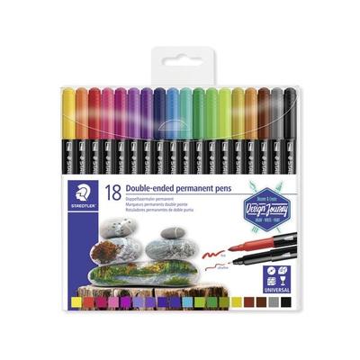 STAEDTLER Doppelfasermaler Lumocolor 3187 permanent, 18er Set