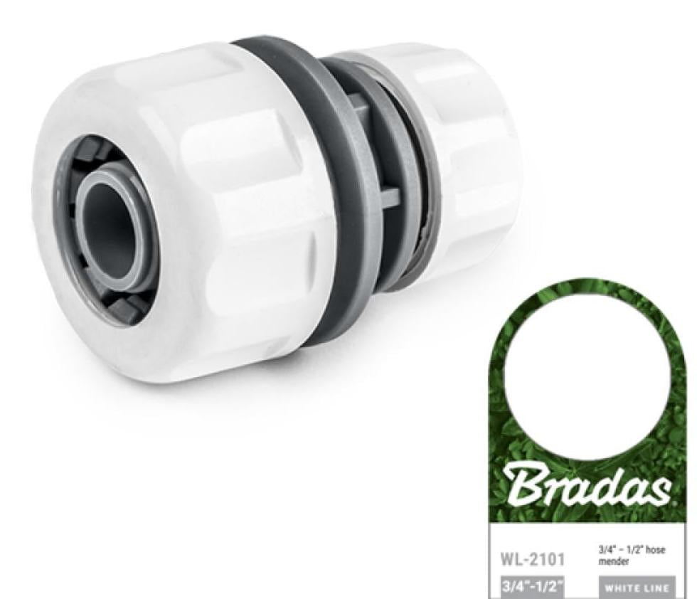 Bradas slangkoppeling White Line 3/4 naar 1/2 wit