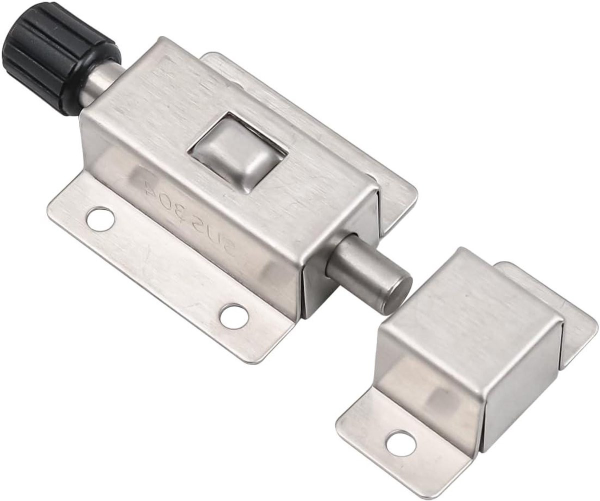 Green Glow Automatisch schuifslot met veer voor kleine ruimtes, RVS, Zilver