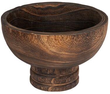 Storied Home Paulownia Wood Pedestal Bowl