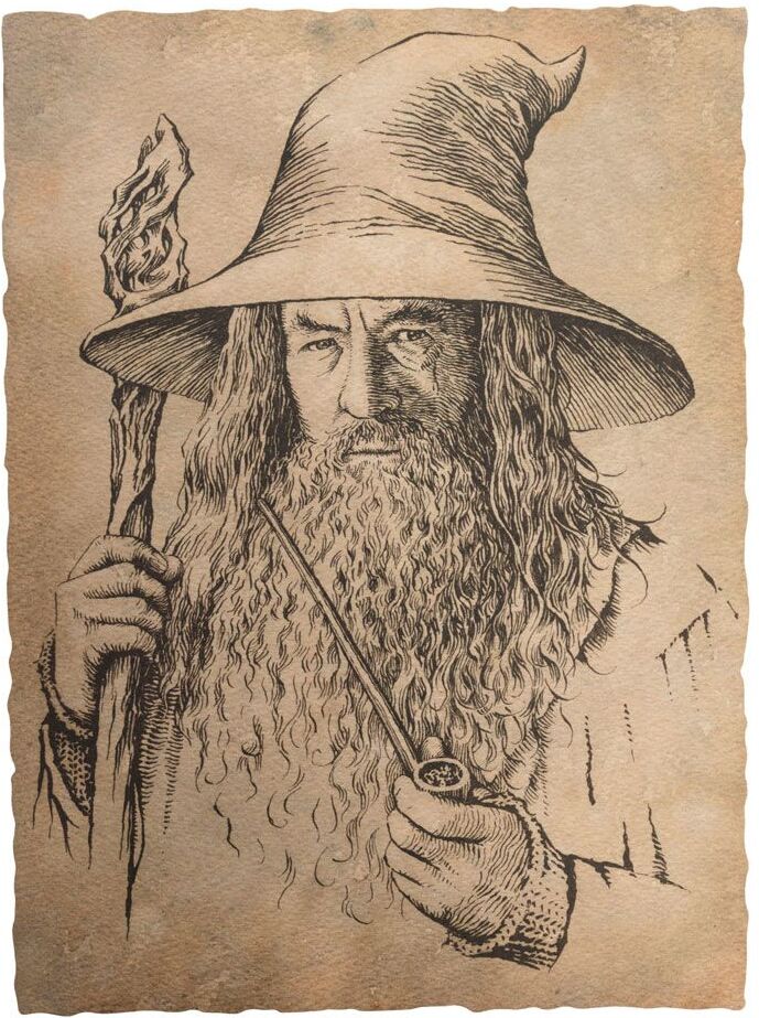 The Lord of the Rings - Portrait of Gandalf The Grey Statue Art Print