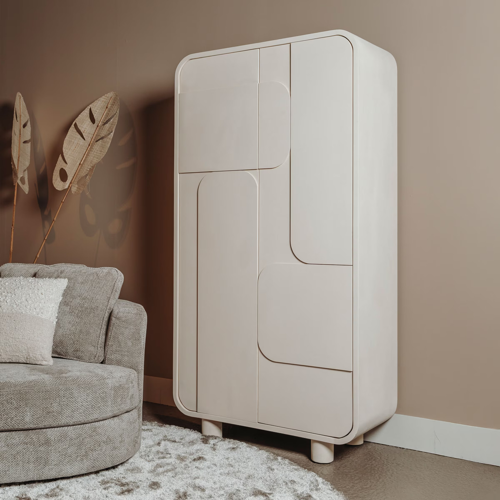 Tower Living Opbergkast Alviano Beige H: 190 cm x B: 100 cm