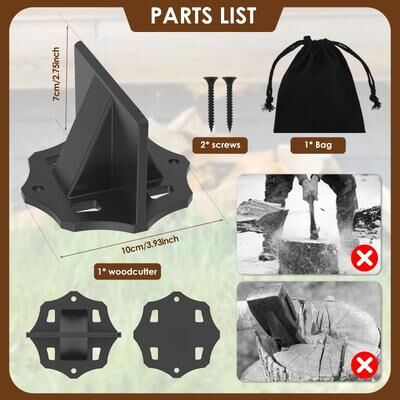 Inspire Select Portable Carbon Steel Kindling Splitter Manual Log Wood Splitter Tool With Storage Bag For Home, Camping & Fireplace l Black