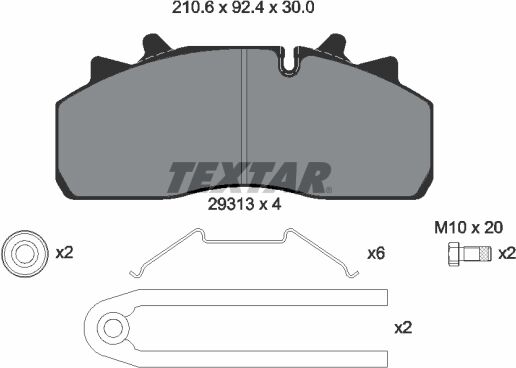 Textar Bremsbelagsatz, Scheibenbremse Lightweight Technology 2931303