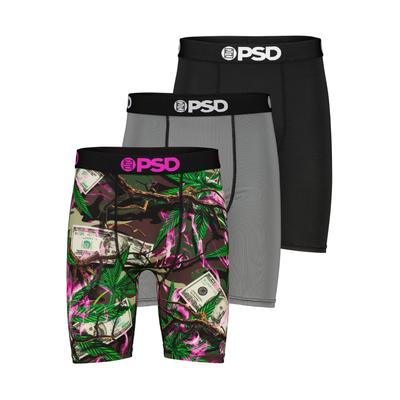 Boxershorts PSD "3 PACK - CHRONIC CAMO Herren", Herren, Gr. L, bunt (multi), 90% Polyester, 10% Elasthan, Unterhosen