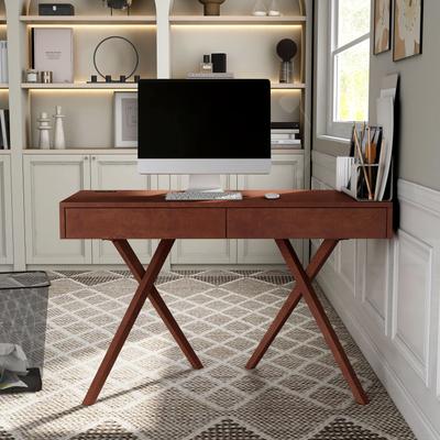 Furniture of America Foli Transitional 47-inch Wood 2-Drawer Desk with USBs and Power Outlets