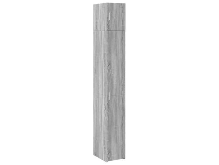 Helloshop26 Aufbewahrungsschrank, schmal, vielseitig, 30 x 42,5 x 225 cm, großer Stauraum, moderner Stil, aus Holz, Grau, 02_0055551