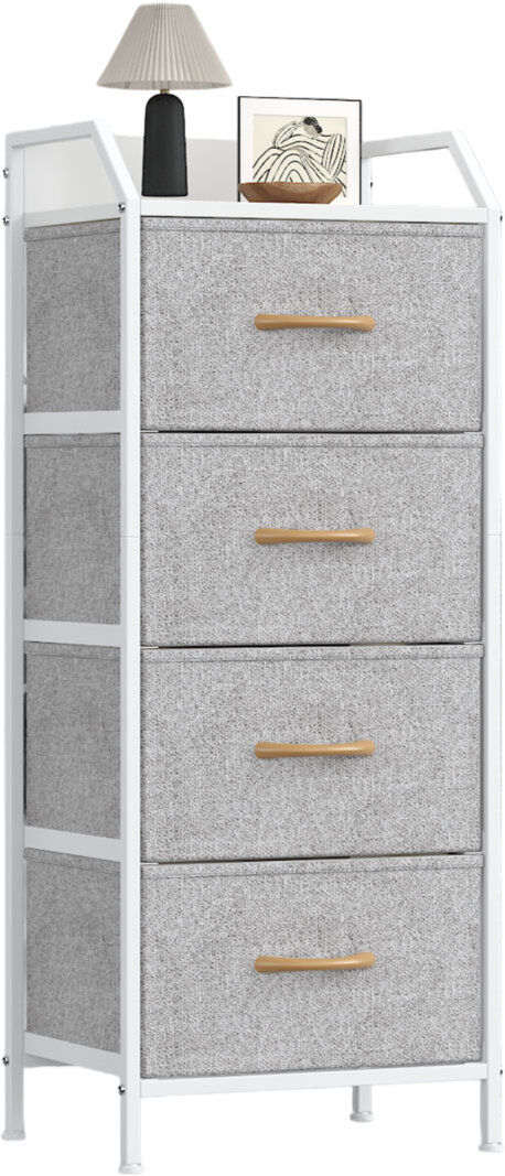 Metro 40 cm W Chest of 4 Drawers Light Grey 97cm H X 40cm W X 30cm D